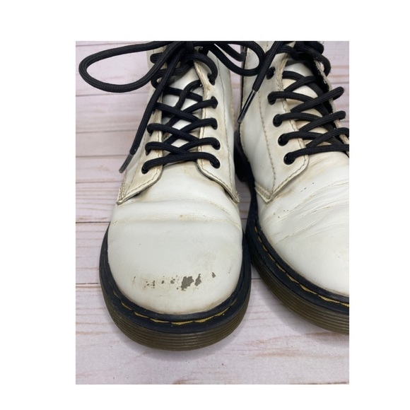 Dr. Martens White Classic Combat Boots Big Kids Sz 3 - Picture 8 of 12